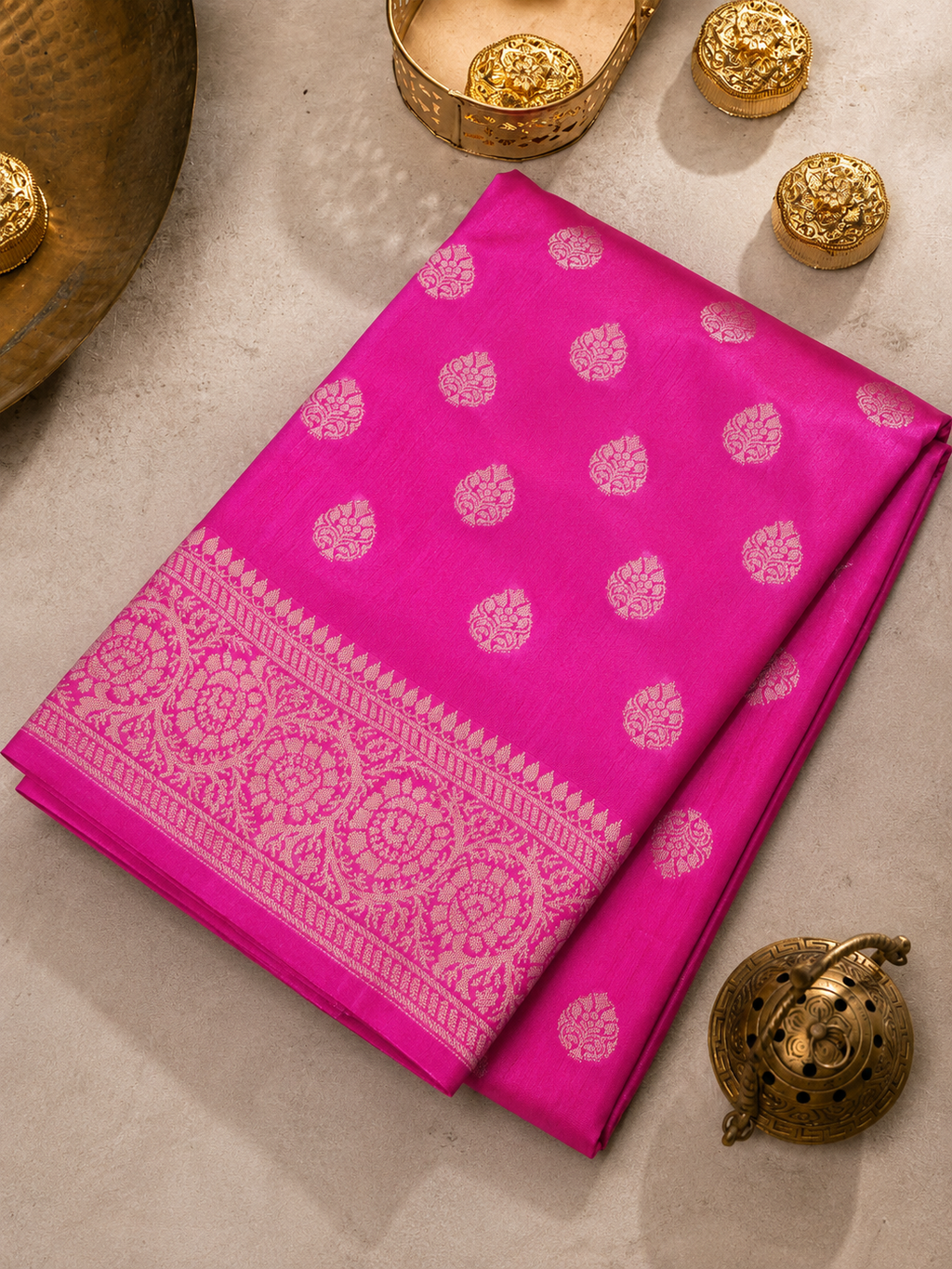 Soft Silk English Pink Banarasi Saree