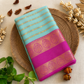 Sea Green Banarasi Soft Silk Saree
