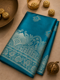 Sea Green Soft Silk Banarasi Saree – Traditional Motifs, Banarasi Border & Rich Pallu