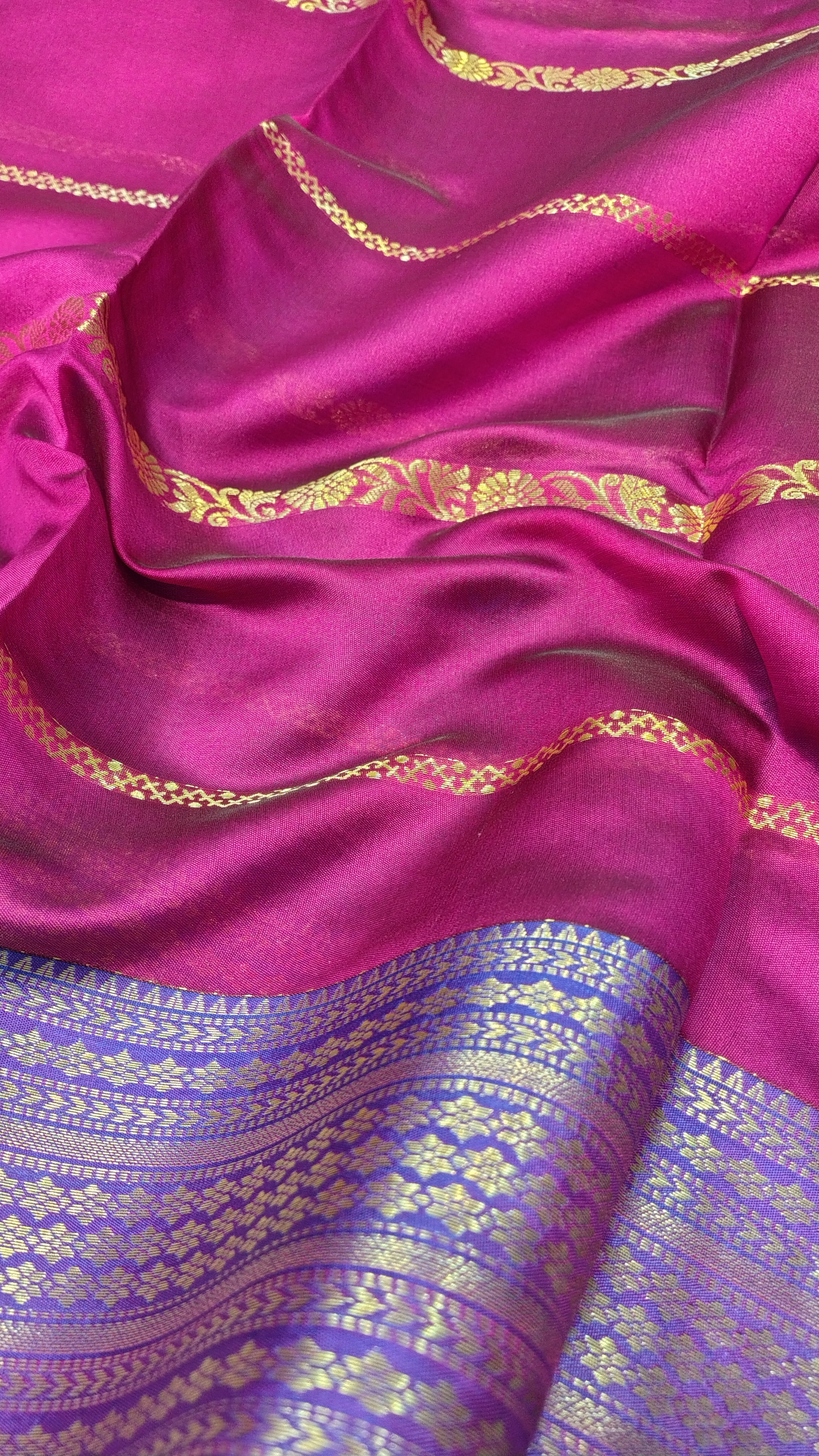 Rani Pink Banarasi Soft Art Silk Saree