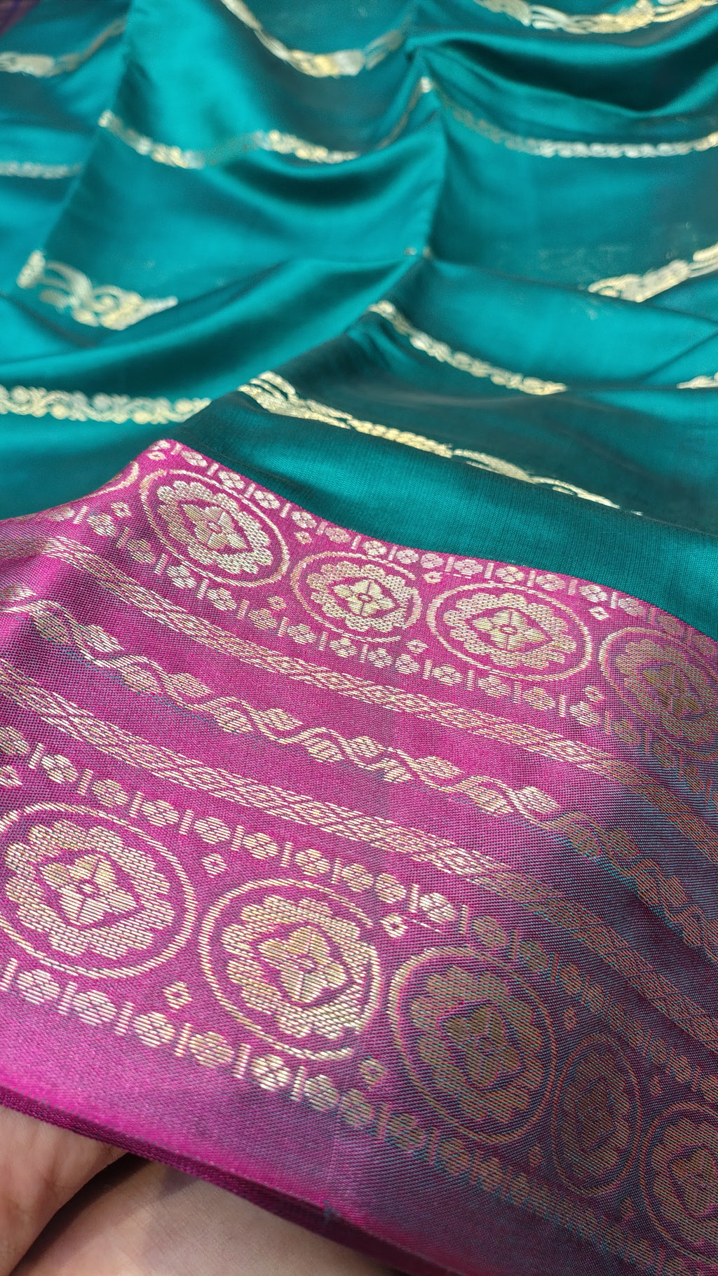 Sea Green Soft Art Silk Banarasi Saree