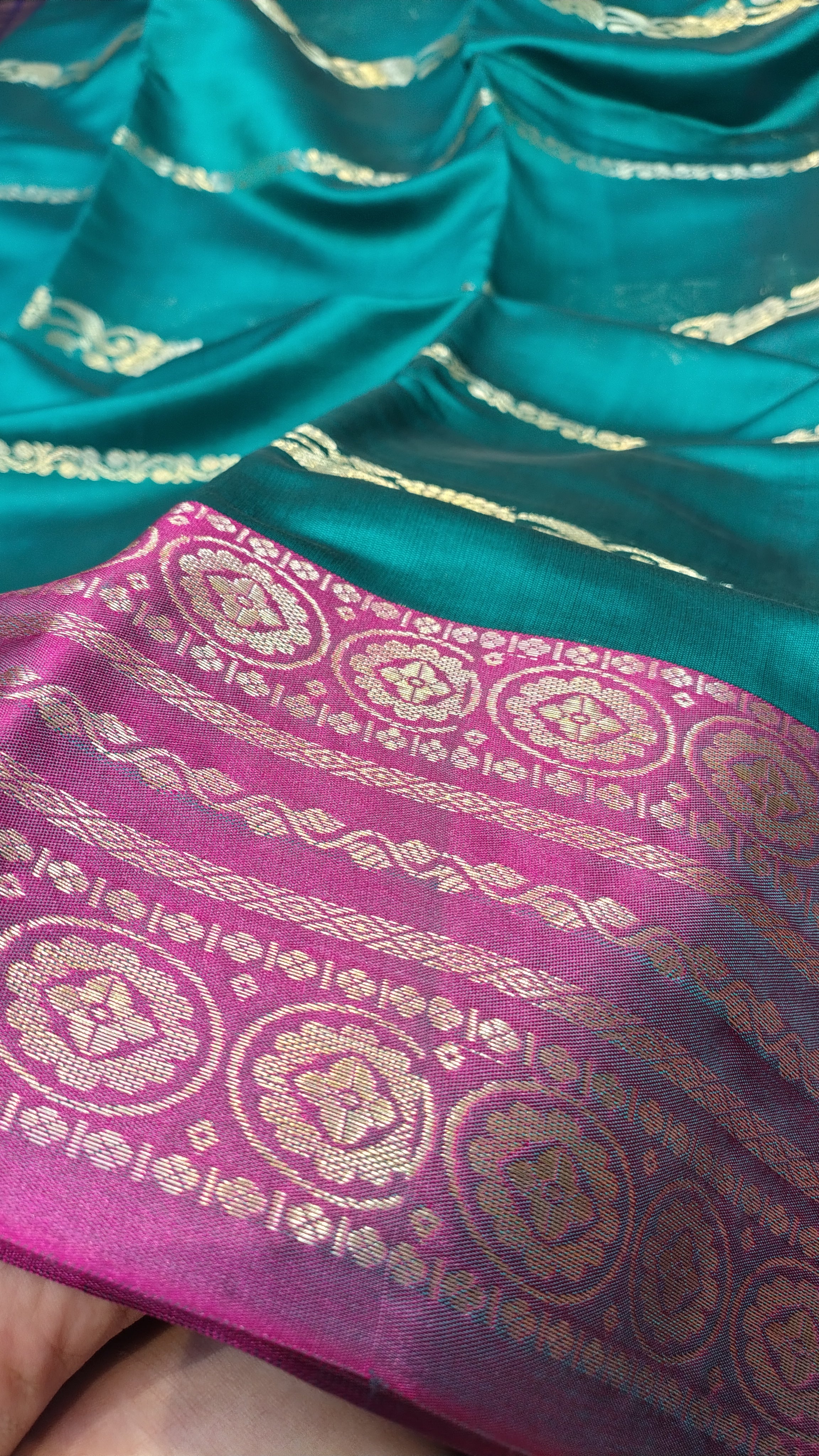 Sea Green Soft Art Silk Banarasi Saree