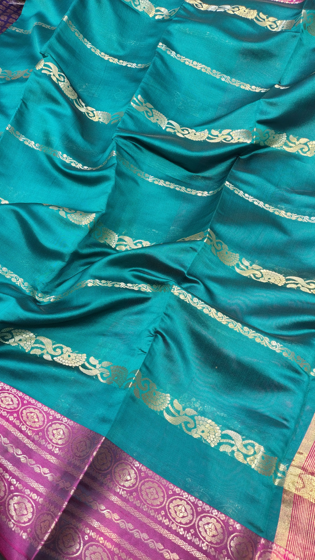 Sea Green Soft Art Silk Banarasi Saree
