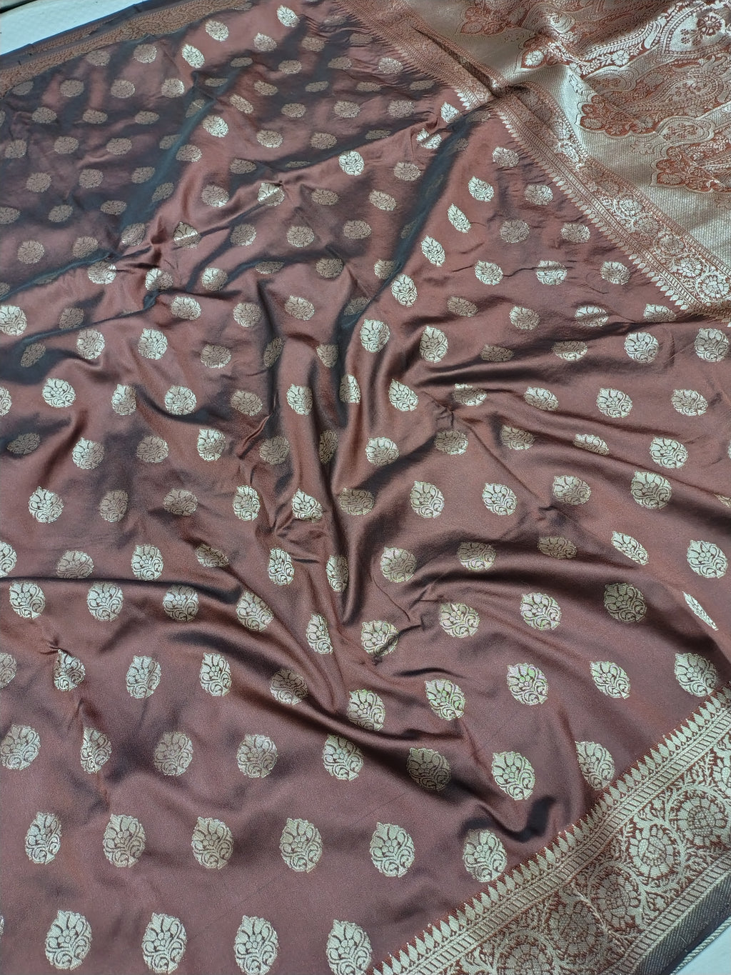 Brown Soft Silk Banarasi Saree