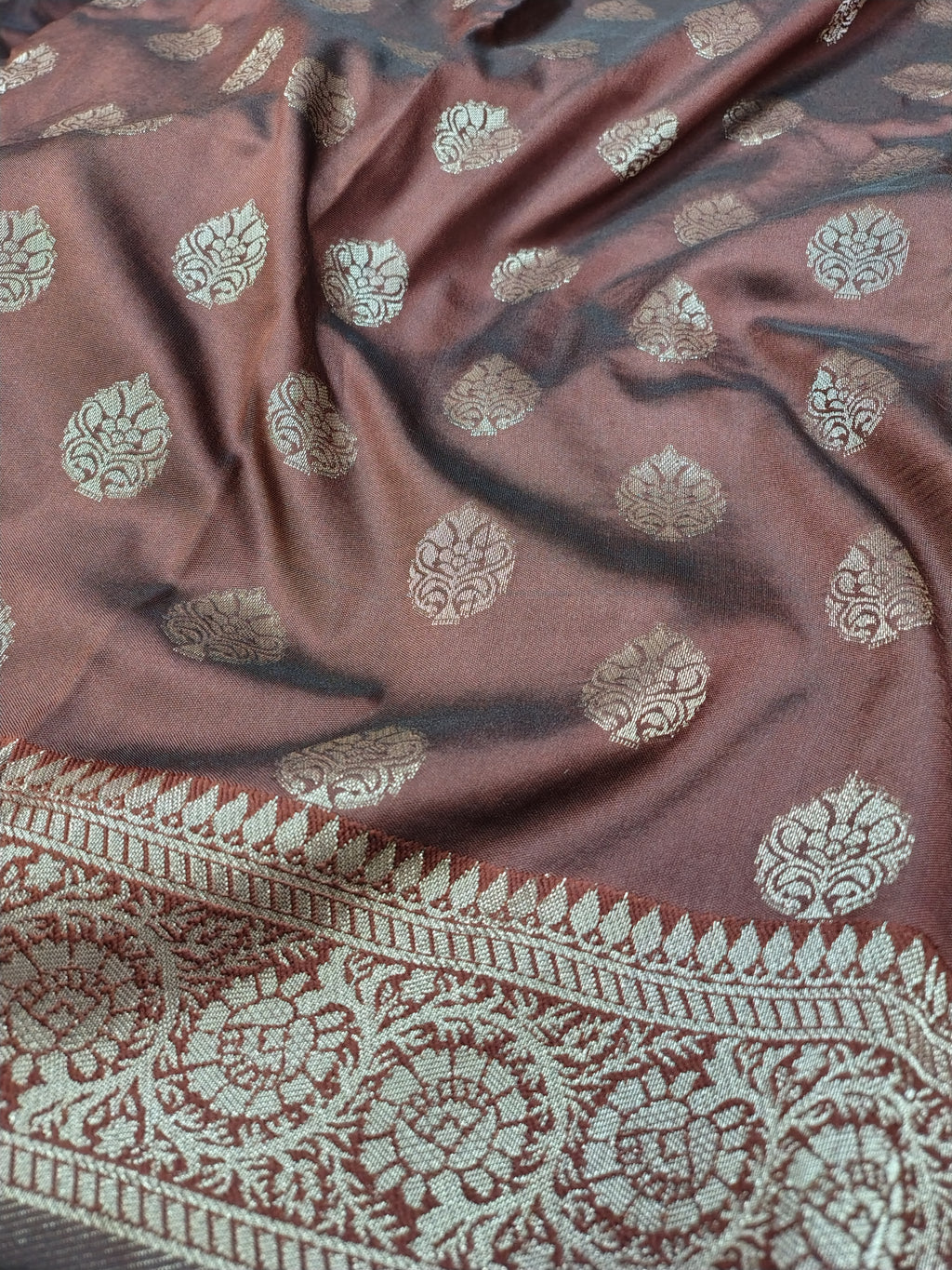 Brown Soft Silk Banarasi Saree
