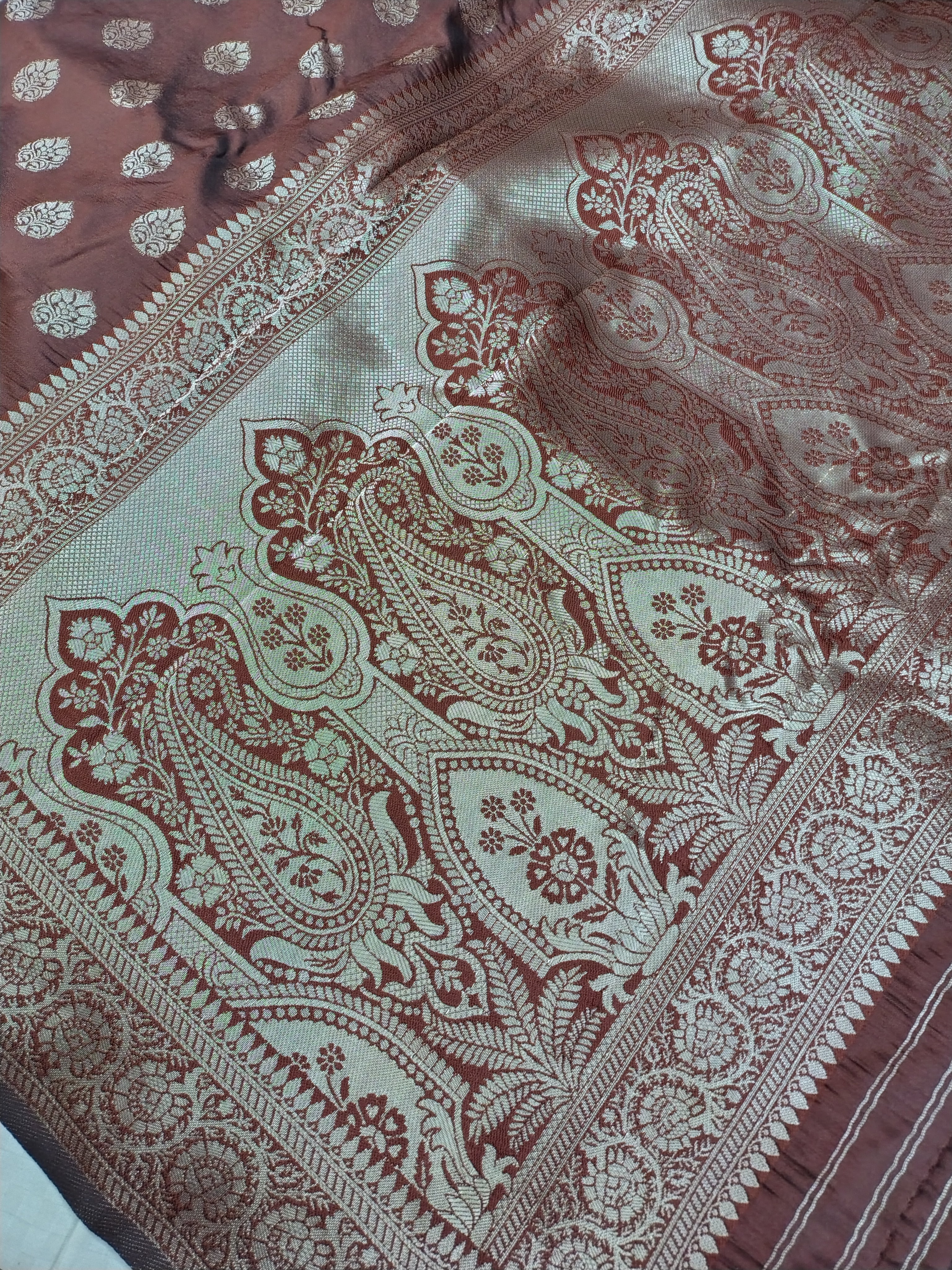 Brown Soft Silk Banarasi Saree
