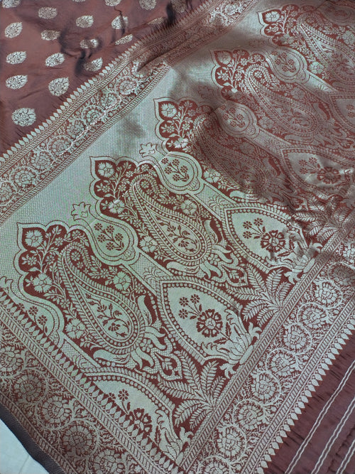 Brown Soft Silk Banarasi Saree