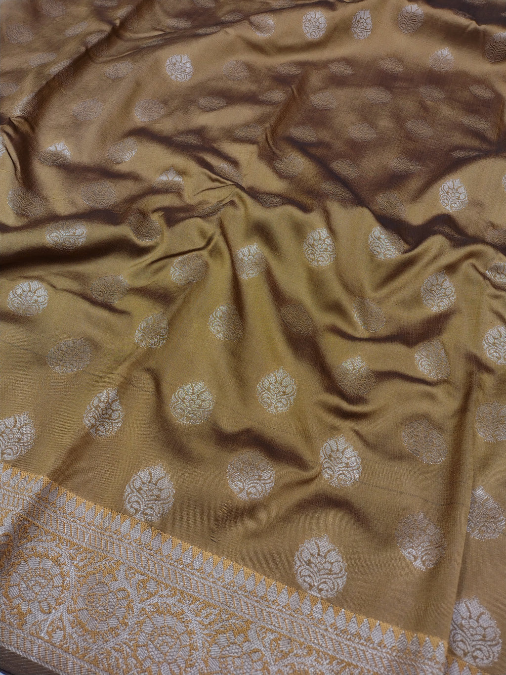 Dusty Gold Soft Silk Banarasi Saree