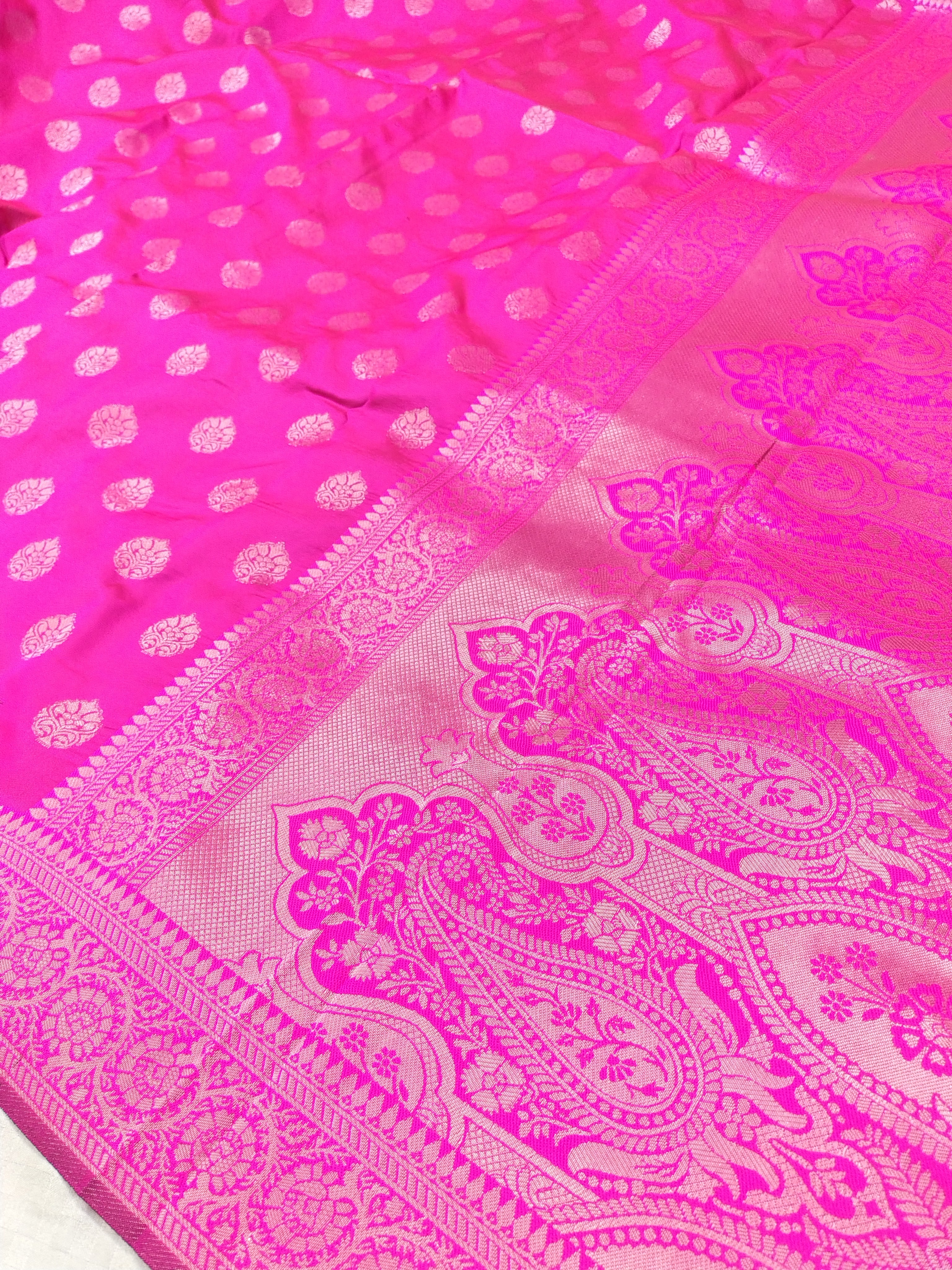 Soft Silk English Pink Banarasi Saree