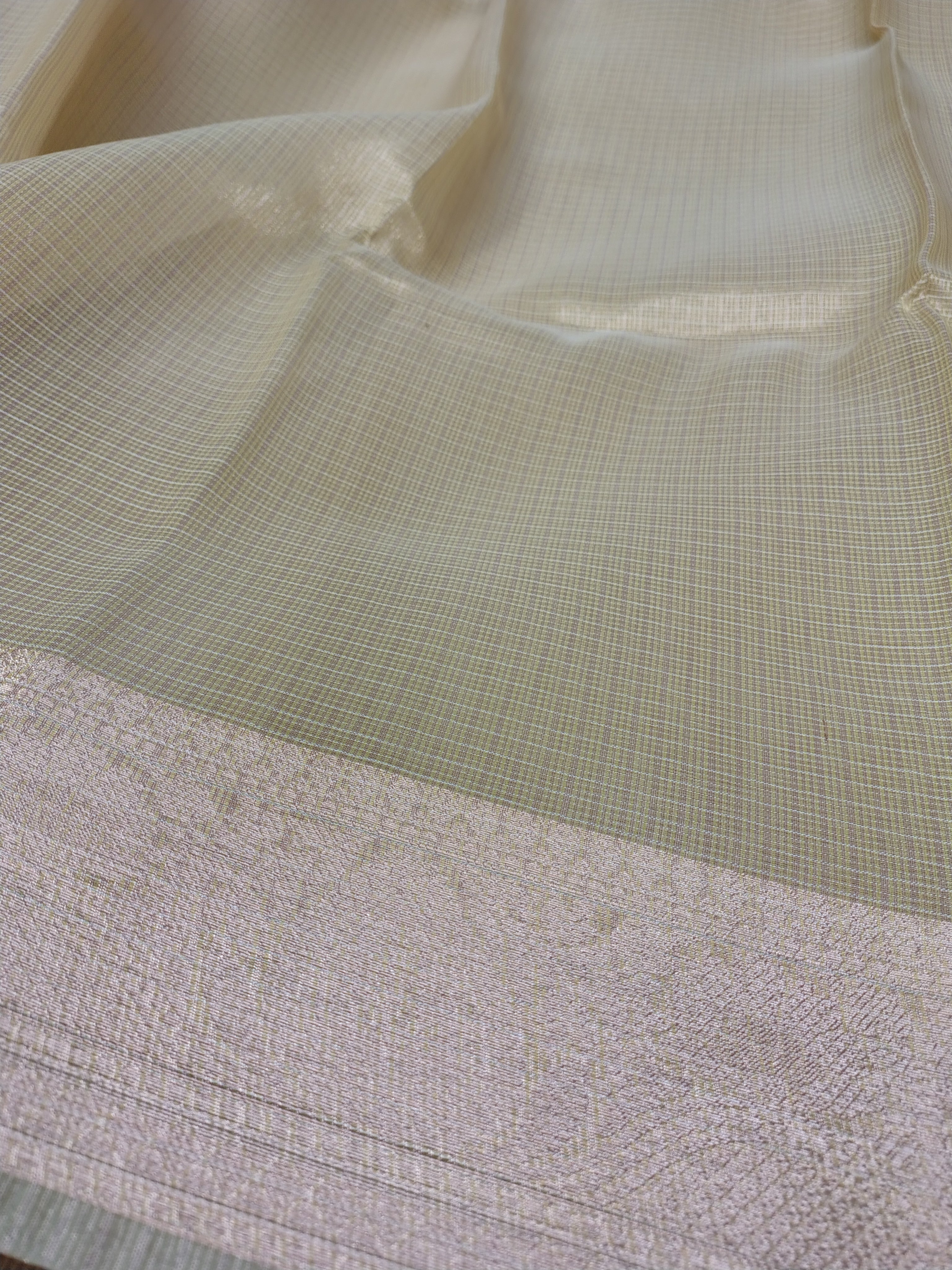 Tussar Banarasi Glass Check Saree