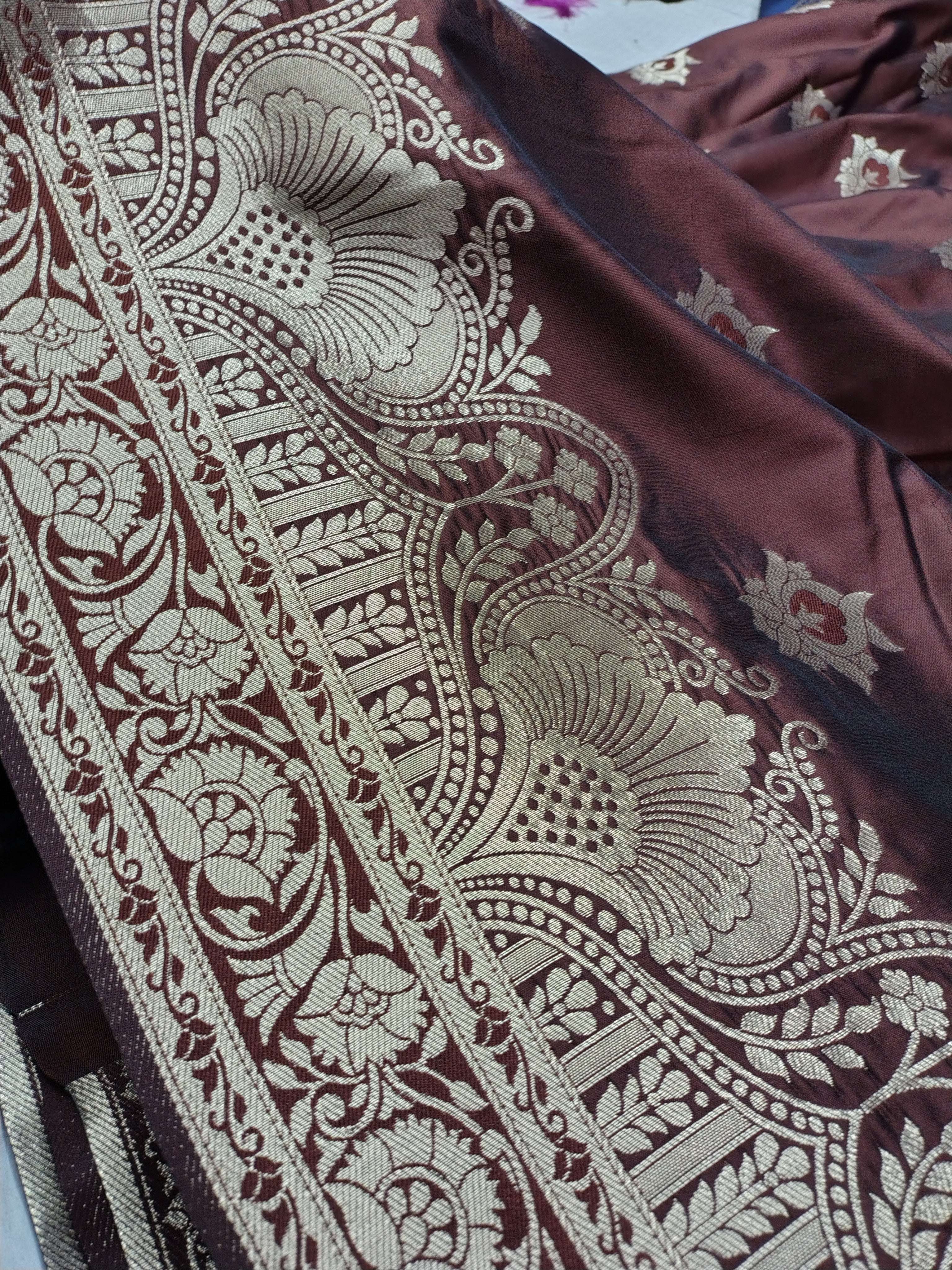 Brown Soft Silk Banarasi Saree