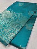 Sea Green Soft Silk Banarasi Saree – Traditional Motifs, Banarasi Border & Rich Pallu