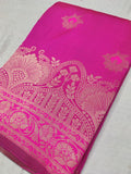 Pink Soft Silk Banarasi Saree – Traditional Motifs, Banarasi Border & Rich Pallu