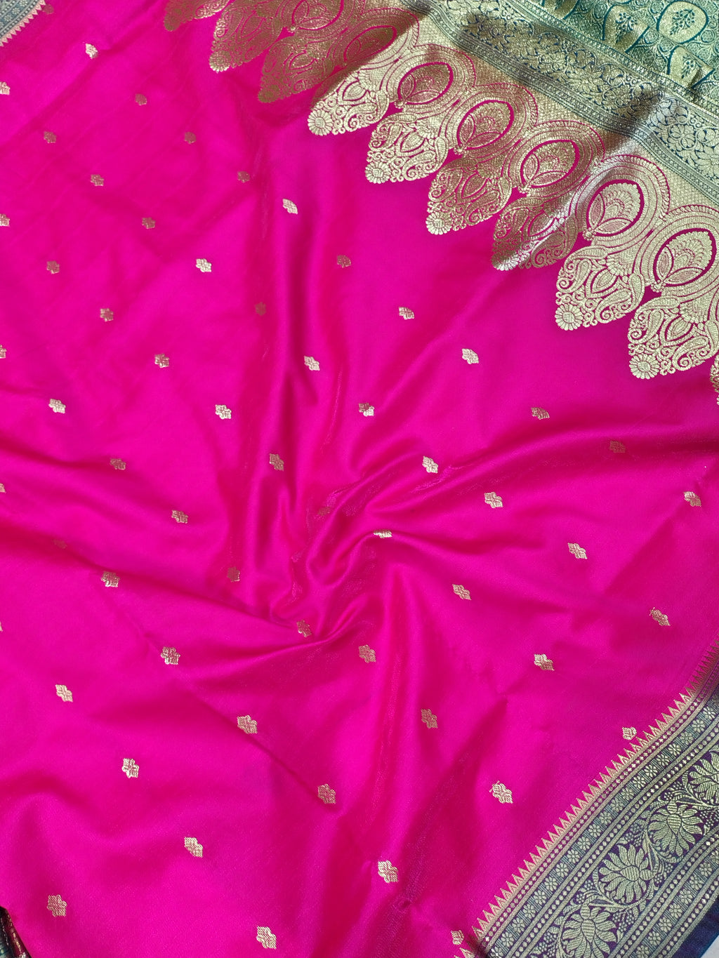 Rani Pink Rich Soft Satin Silk Banarasi Saree
