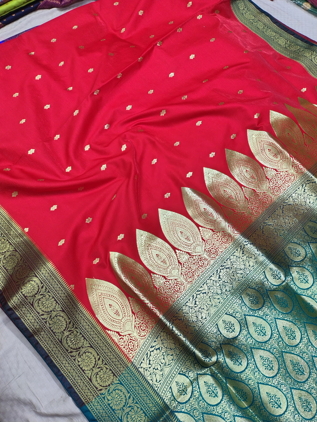 Red Rich Soft Satin Silk Banarasi Saree