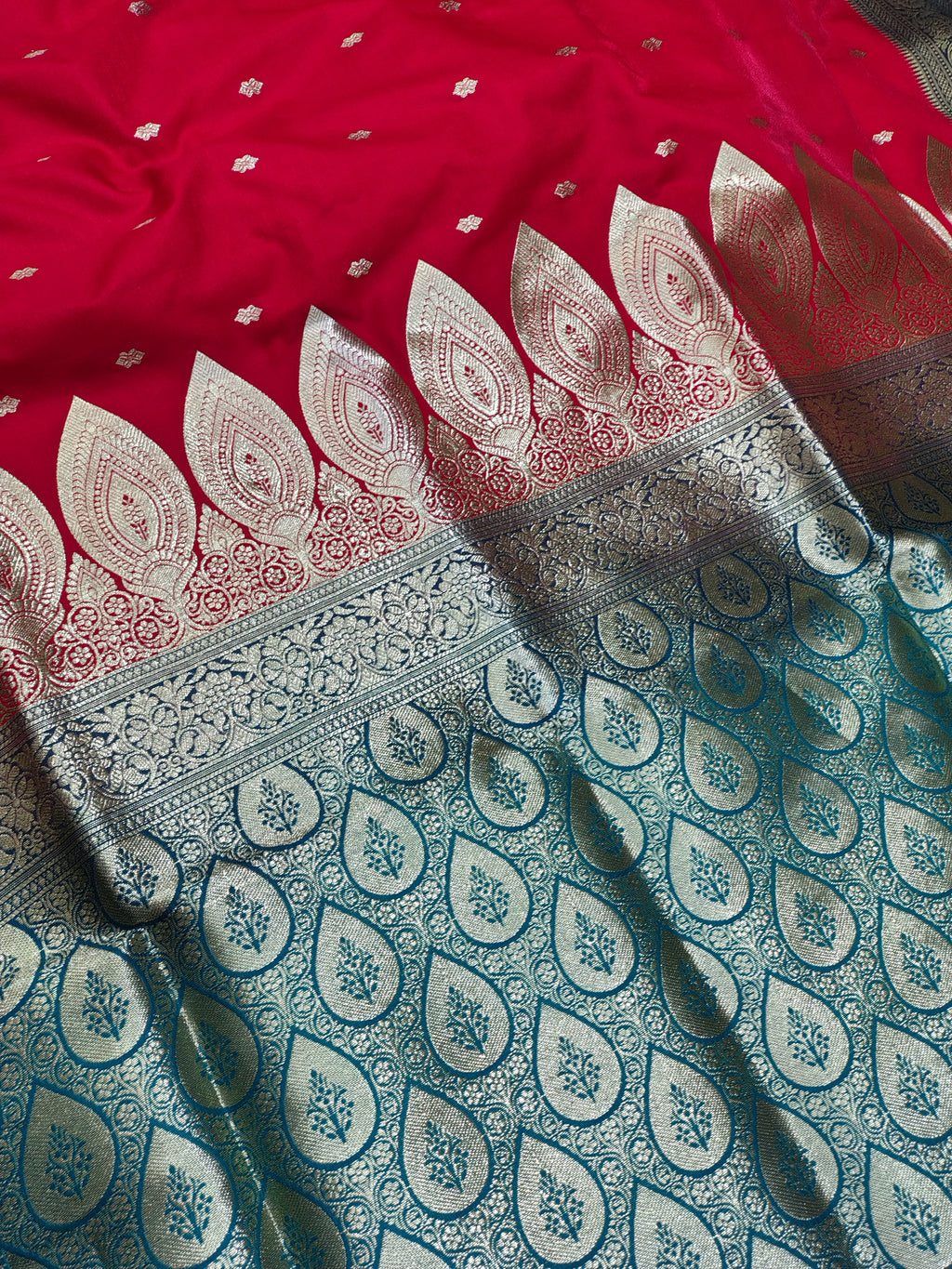 Red Rich Soft Satin Silk Banarasi Saree