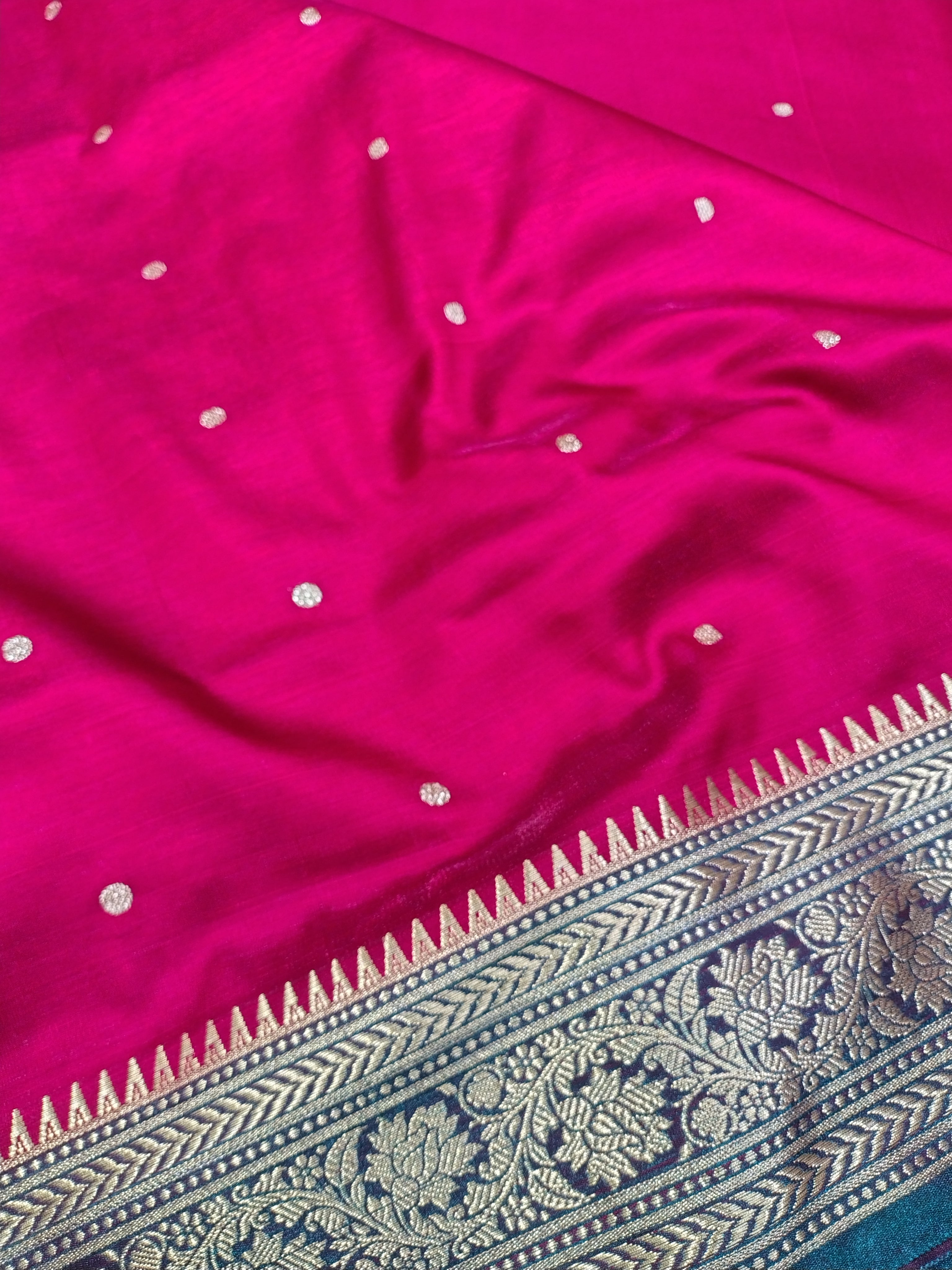 Crimson Red Rich Soft Satin Silk Banarasi Saree