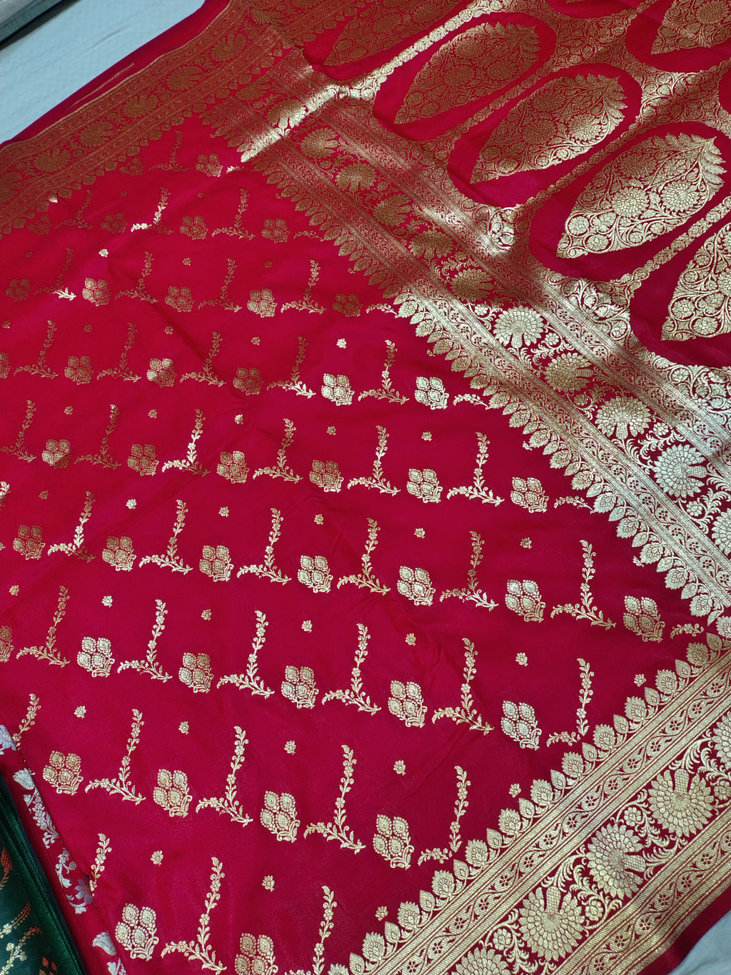 Red Rich Soft Satin Silk Banarasi Saree
