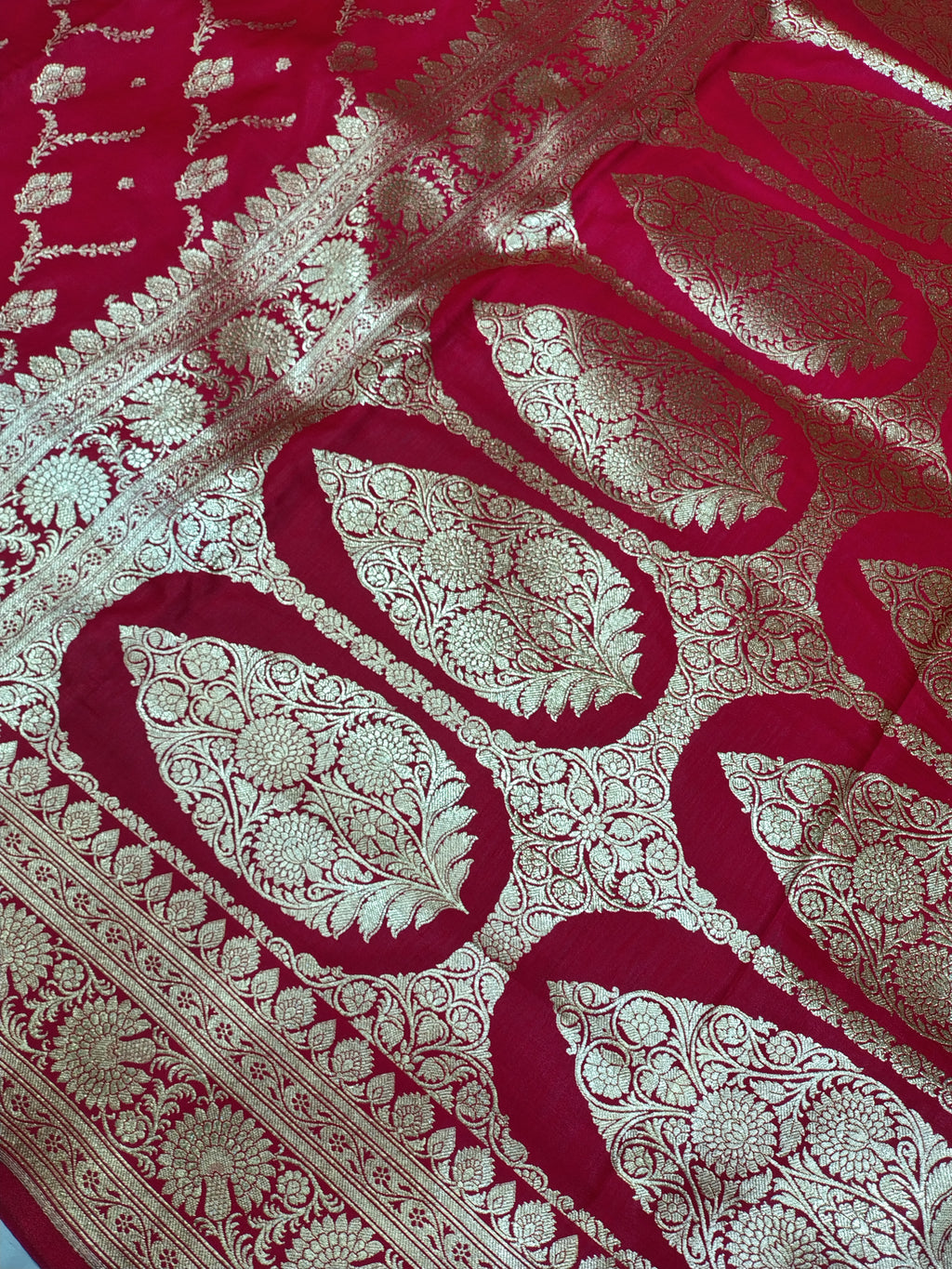 Red Rich Soft Satin Silk Banarasi Saree