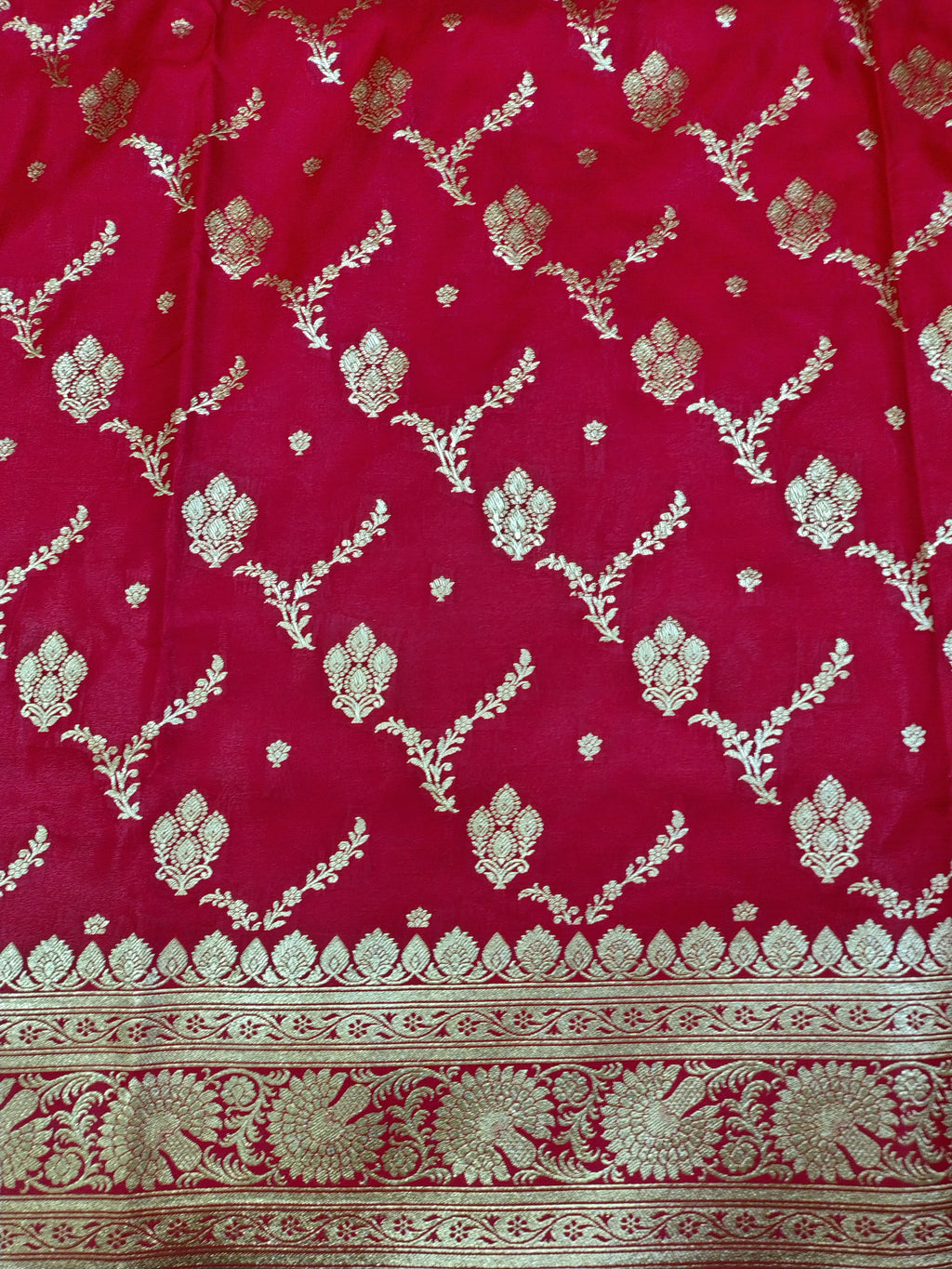 Red Rich Soft Satin Silk Banarasi Saree
