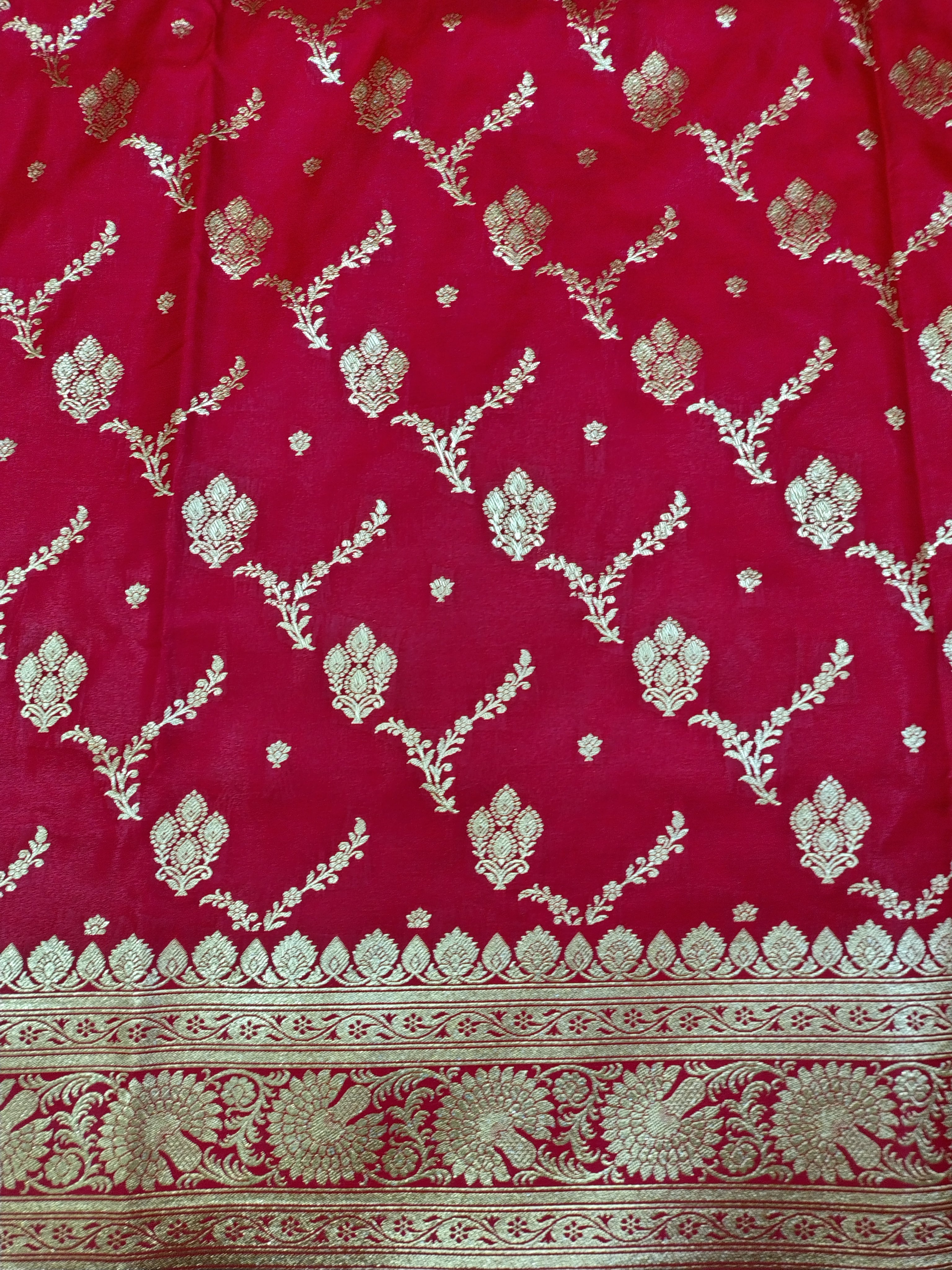 Red Rich Soft Satin Silk Banarasi Saree