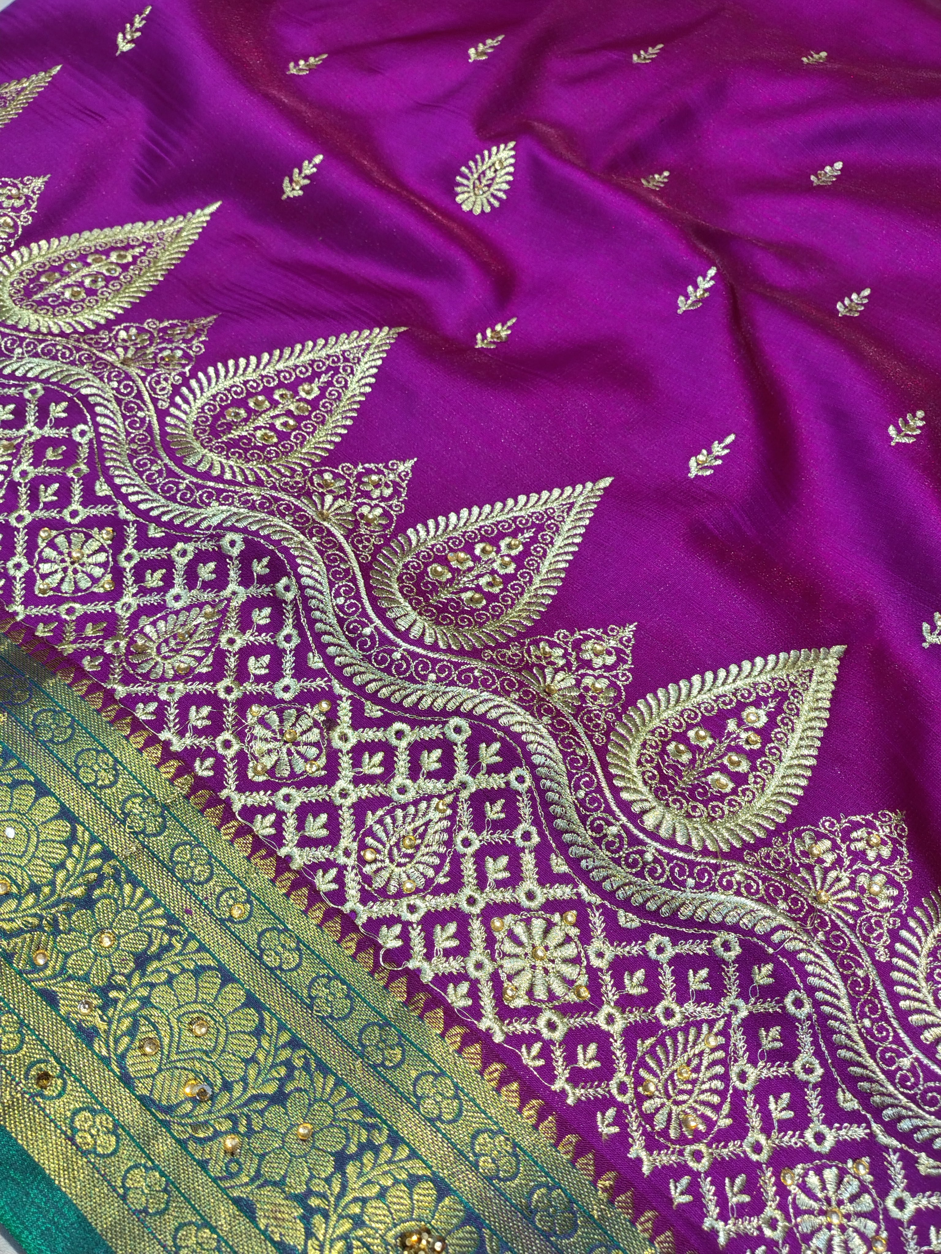 Rani Pink Rich Banarasi Satin Silk Saree