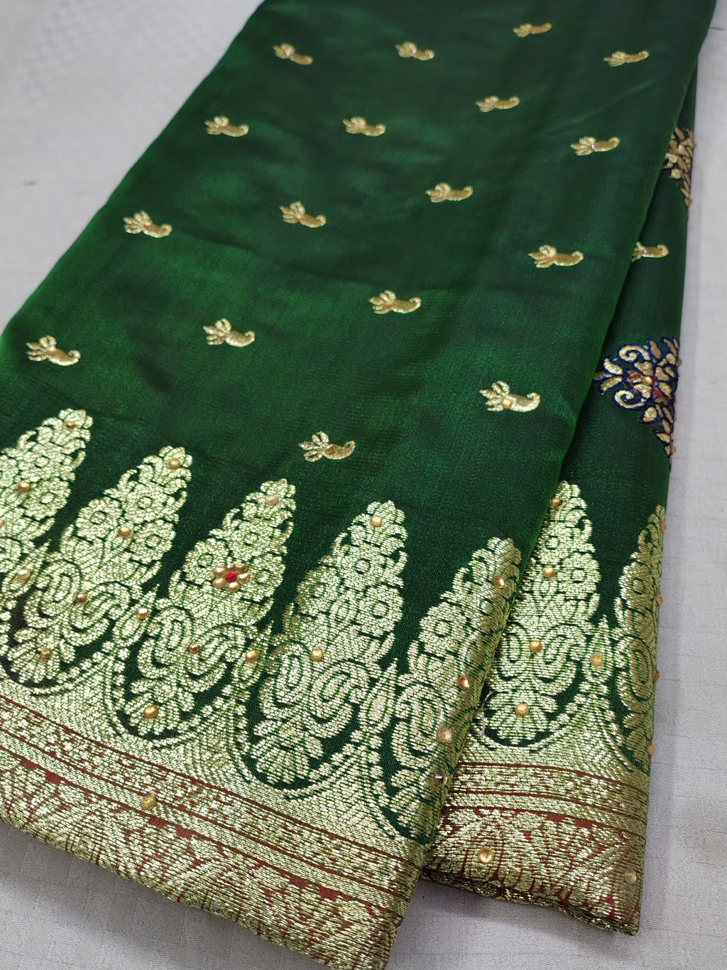 Green Rich Banarasi Satin Silk Saree