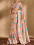 Pink Organza Banarasi Saree – Rangkaat Tilfi Jaal