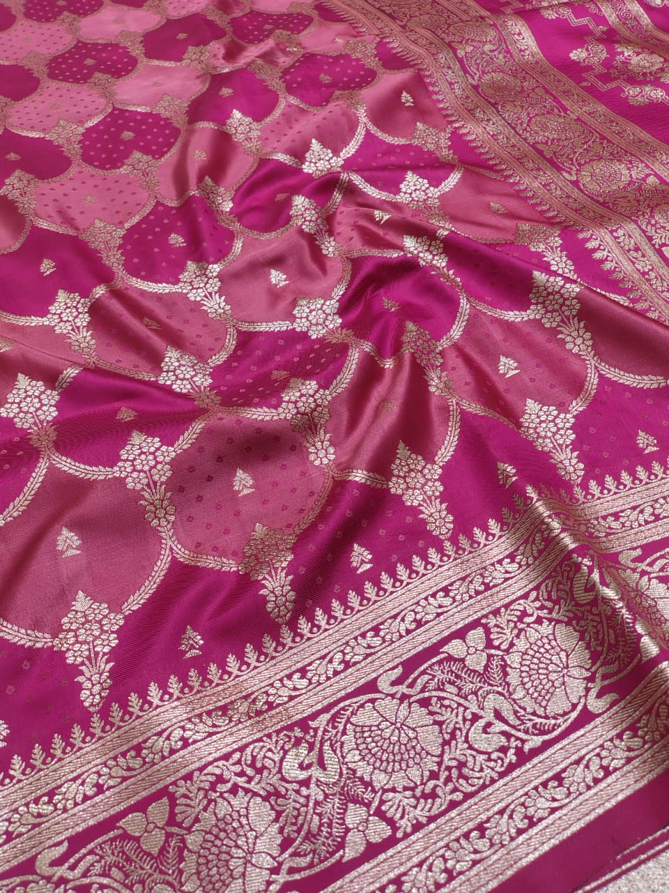 Pink Mashru Silk Saree with Heavy Zari Work