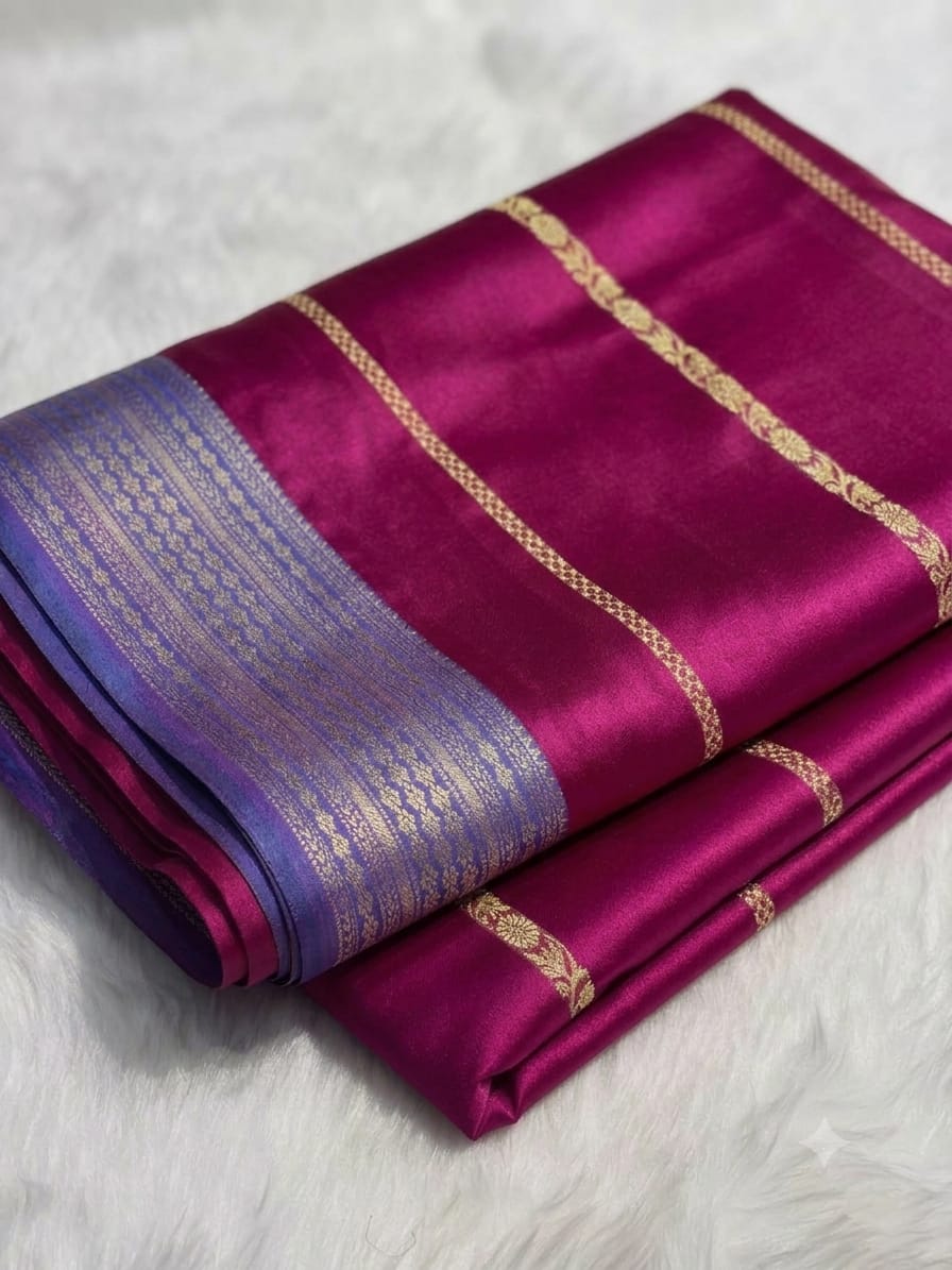 Rani Pink Banarasi Soft Art Silk Saree
