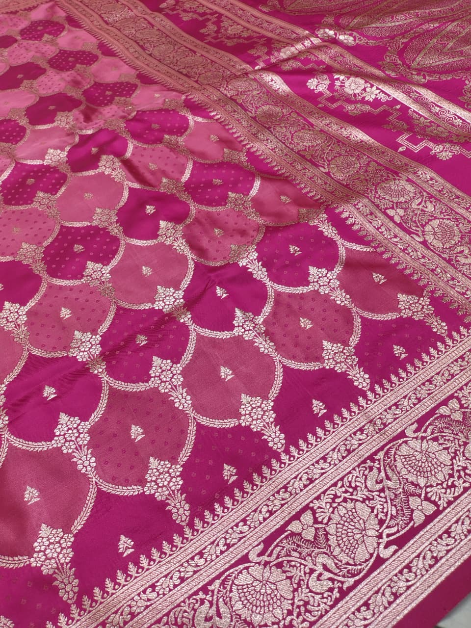 Pink Mashru Silk Saree with Heavy Zari Work