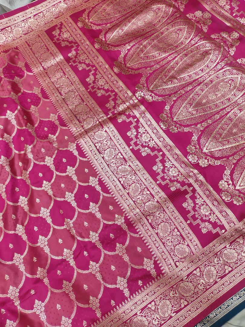Pink Mashru Silk Saree with Heavy Zari Work