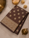 Soft Silk English Brown Banarasi Saree