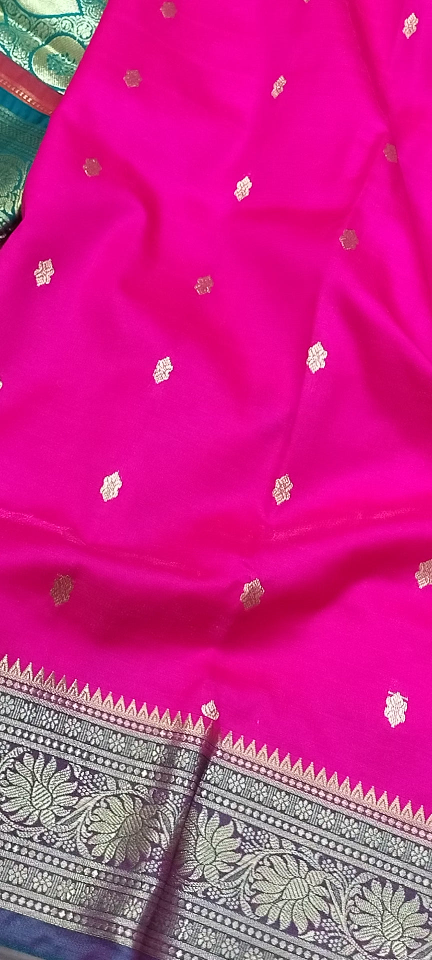 Rani Pink Rich Soft Satin Silk Banarasi Saree