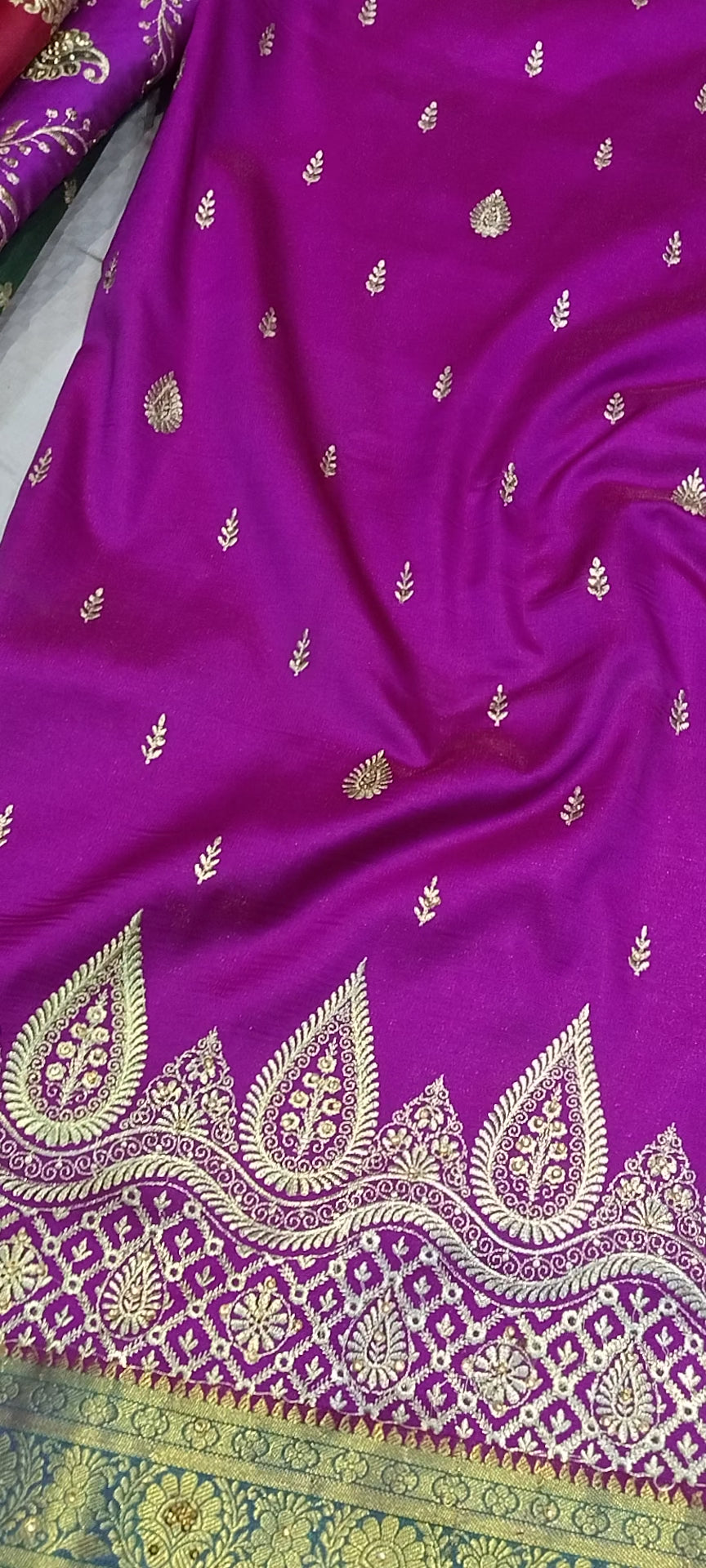 Purple Rich Banarasi Satin Silk Saree