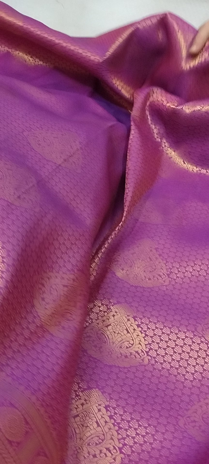 Purple Banarasi Soft Silk Saree with Traditional Zari Motifs