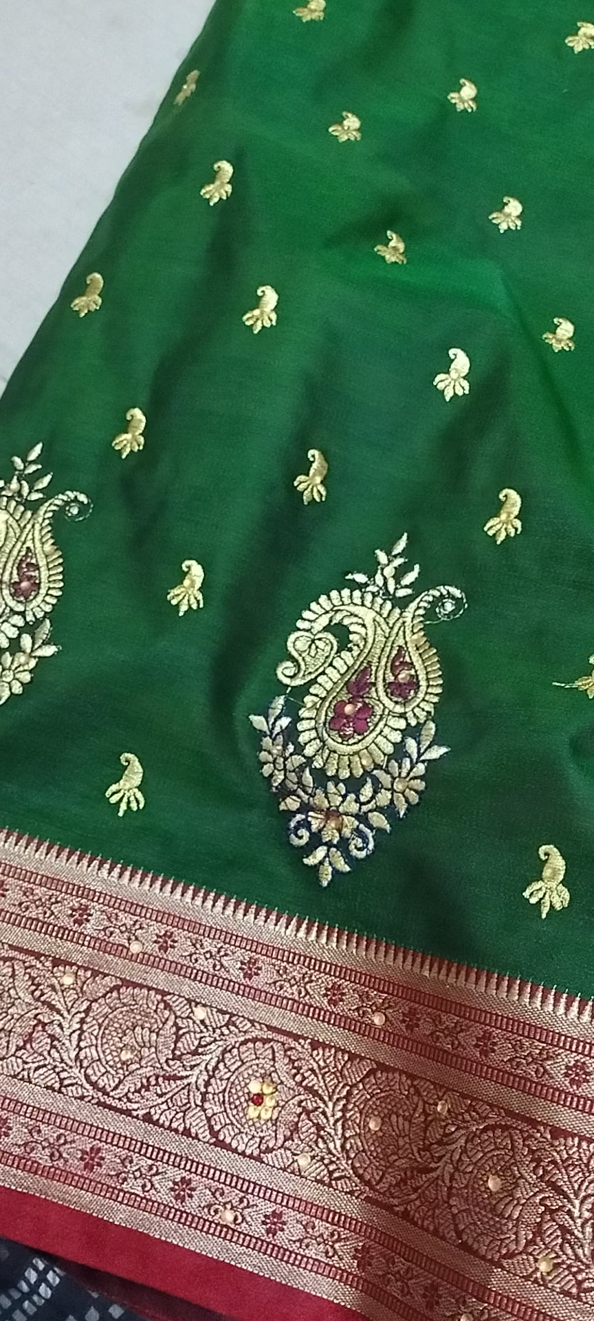 Green Rich Banarasi Satin Silk Saree