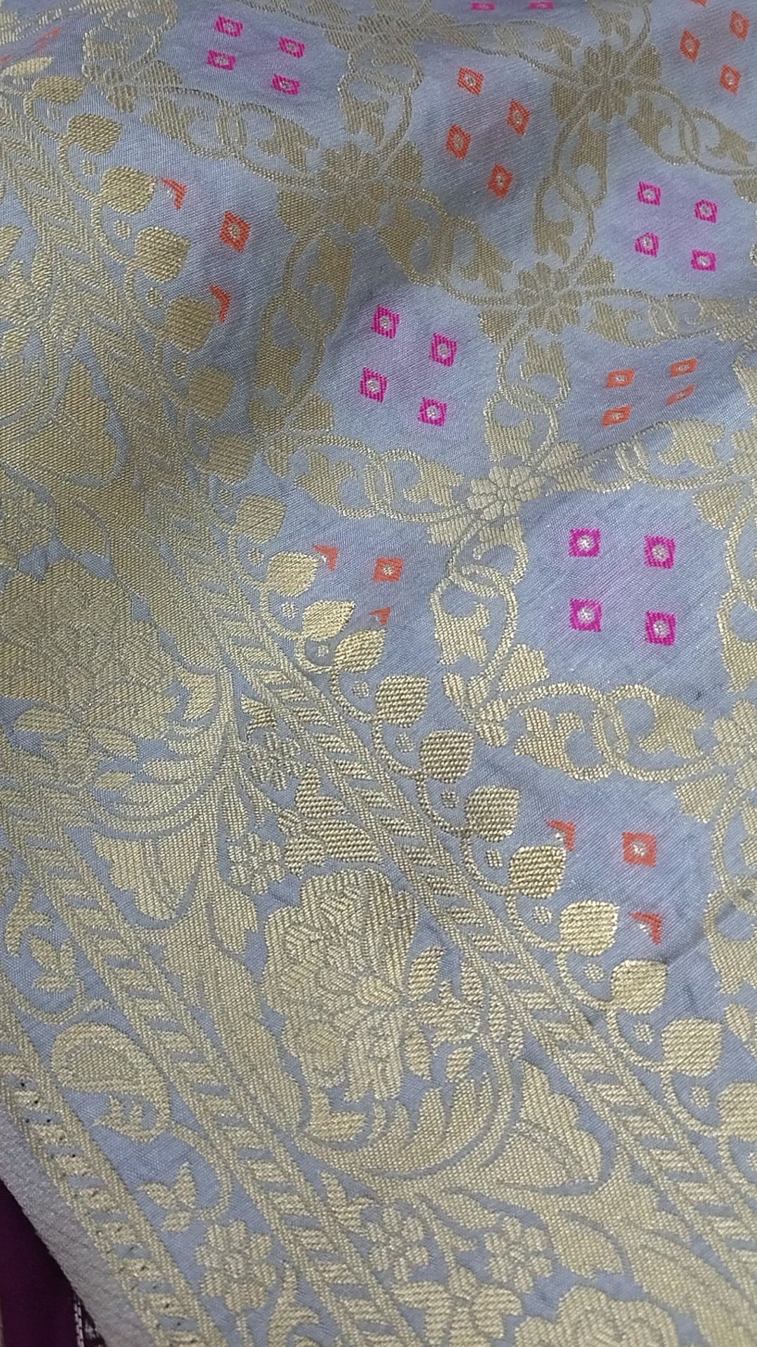 Dove Grey Banarasi Soft Silk Saree