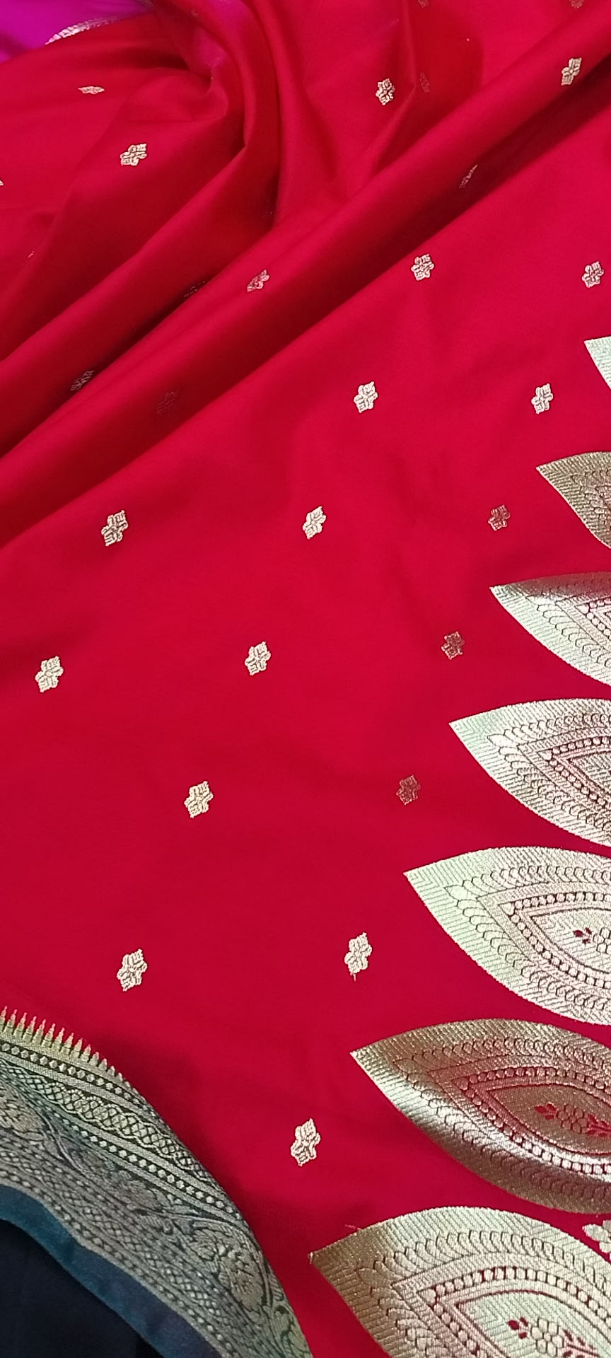 Red Rich Soft Satin Silk Banarasi Saree